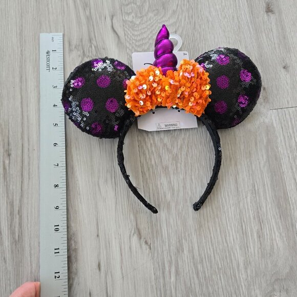 Disney | Minnie Mouse black sequin purple unicorn ears headband - Picture 5 of 5